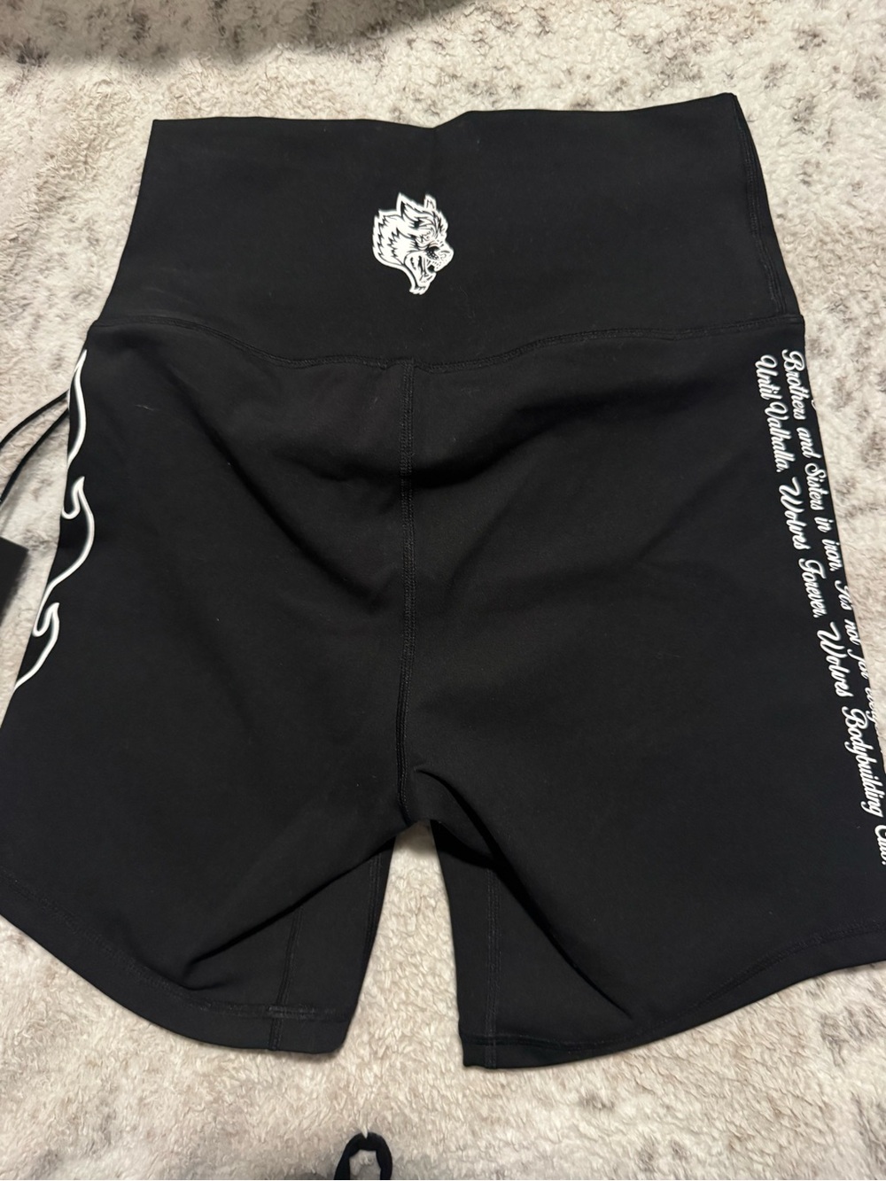 Darc Sport Black High-Waist Bike Shorts with White Graphics